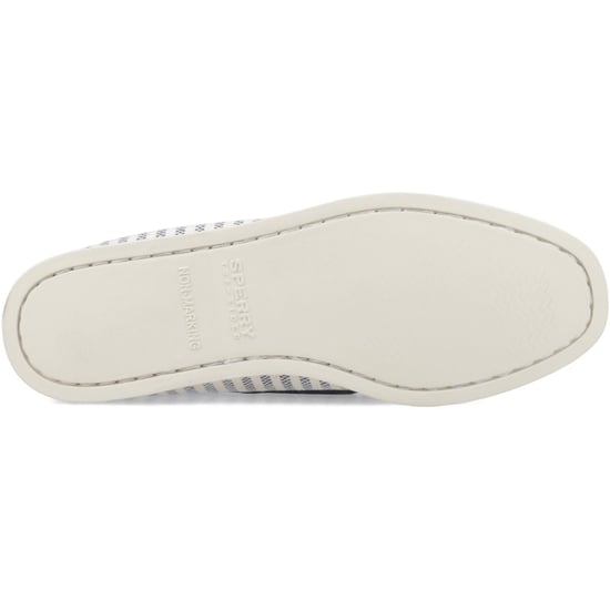 Sperry Authentiek Origineel Textiel Dames Witte/Navy Standaard Bootschoenen - Image 4