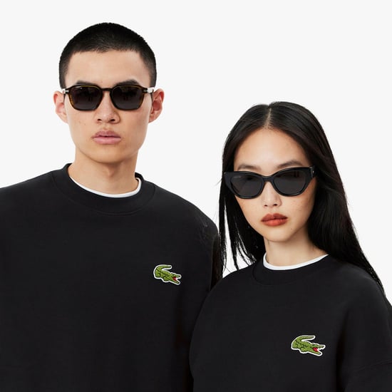 Lacoste Unisex Fleece Loose Fit Sweatshirt met accenten voor volwassenen (Zwart) - Image 5