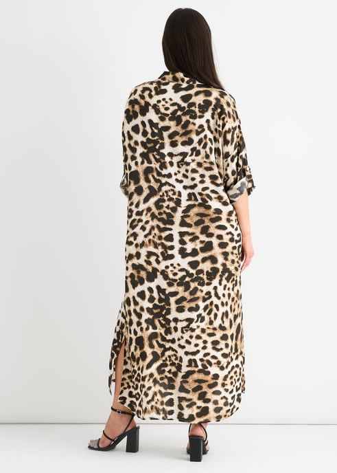 Midaxi-shirtjurk met dierenprint en knoopsluiting - Image 4
