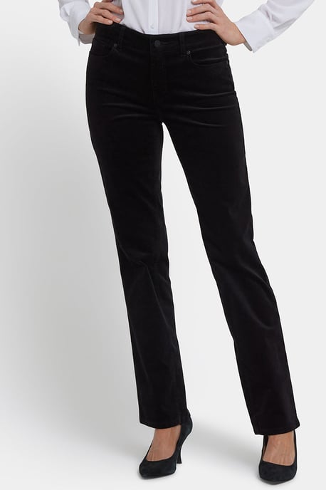 Marilyn Rechttaille Pantalon in Velours | Zwart - Image 3