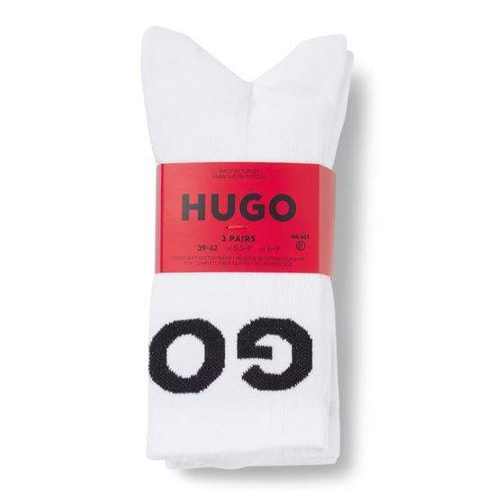 Hugo herensokken (3-pack) in het iconische model, wit. - Image 2