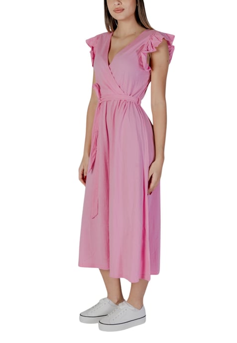 Casual Midi Jurk met Ruffle Mouwen Wikkeljurk - Image 3