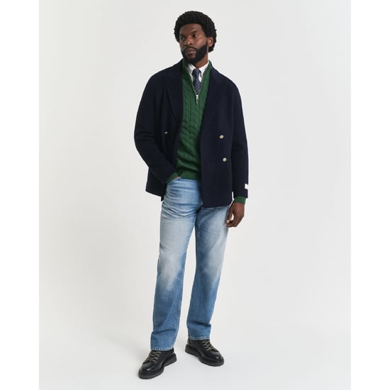 Gant katoenen fleecevest met halve rits voor heren in groen - Image 3