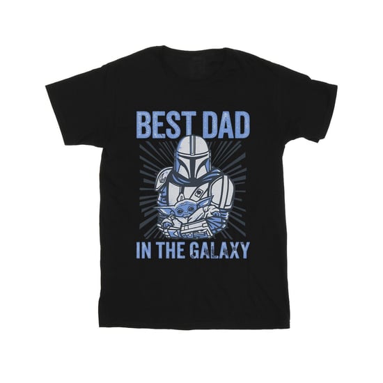 Star Wars Mandalorian Best Dad Galaxy T-shirt Heren (Zwart) - Image 1