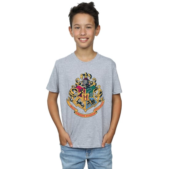 Harry Potter Jongens Hogwarts Crest Goud Inkt T-Shirt (Sportgrijs) - Image 3