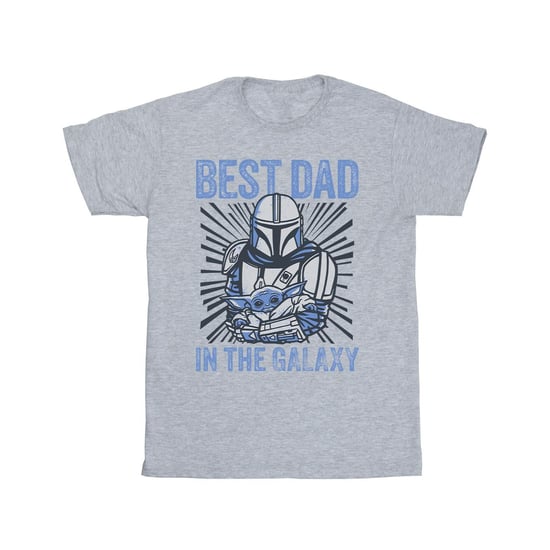 Star Wars Mandalorian Best Dad Galaxy T-shirt Heren (Sportgrijs) - Image 1