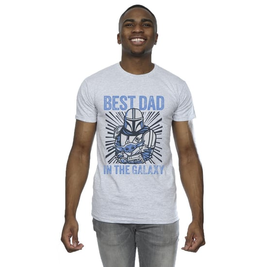 Star Wars Mandalorian Best Dad Galaxy T-shirt Heren (Sportgrijs) - Image 2