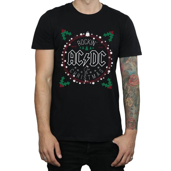 AC/DC Heren Kerstmis Cirkel T-Shirt (Zwart) - Image 3