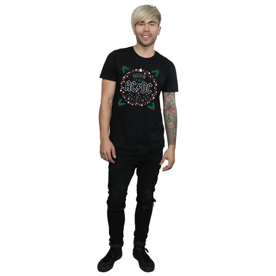 AC/DC Heren Kerstmis Cirkel T-Shirt (Zwart) - Image 4