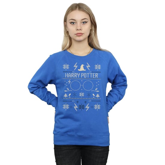 Harry Potter Dames/Dames Sweatshirt met Kerstpatroon (Koningsblauw) - Image 2
