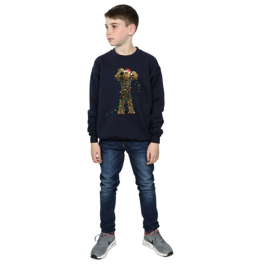 Star Wars Jongens Chewbacca Kerstverlichting Sweatshirt (Marineblauw) - Image 4