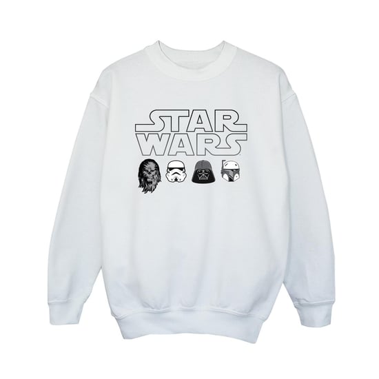 Star Wars Jongens Sweatshirt met Karakterhoofden (Wit) - Image 1