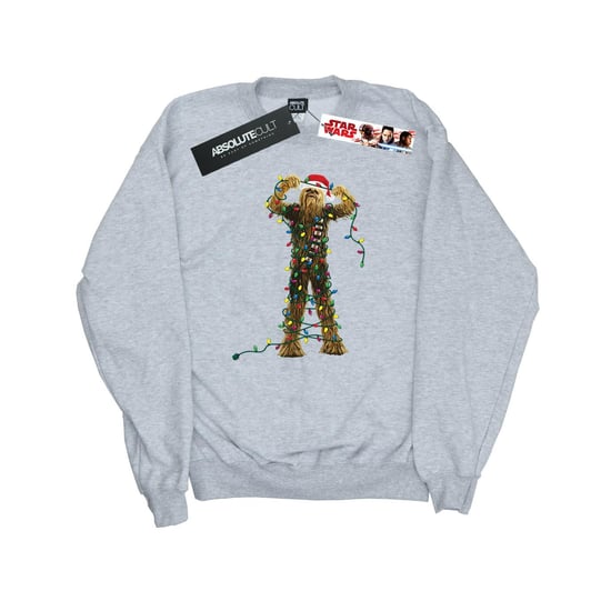 Star Wars Dames/Dames Chewbacca Kerstverlichting Sweatshirt (Sportgrijs) - Image 1