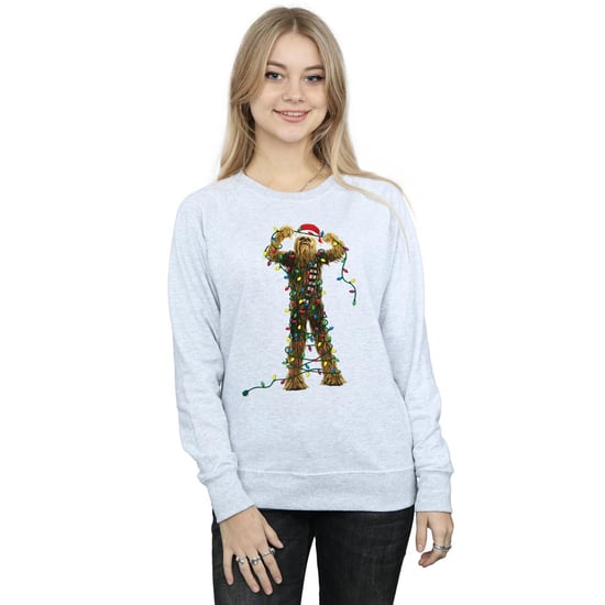 Star Wars Dames/Dames Chewbacca Kerstverlichting Sweatshirt (Sportgrijs) - Image 2