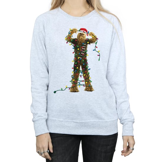 Star Wars Dames/Dames Chewbacca Kerstverlichting Sweatshirt (Sportgrijs) - Image 3