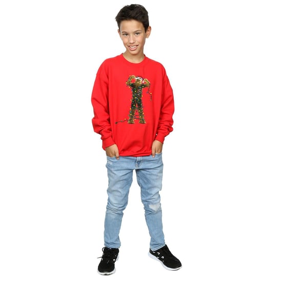 Star Wars Jongens Chewbacca Kerstverlichting Sweatshirt (Rood) - Image 4