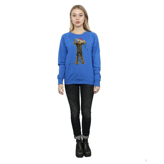 Star Wars Dames/Dames Chewbacca Kerstverlichting Sweatshirt (Koningsblauw) - Image 4