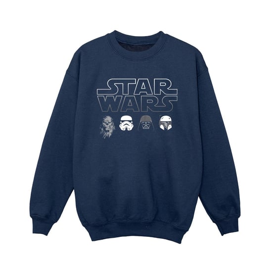 Star Wars Jongens Sweatshirt met Karakterhoofden (Marineblauw) - Image 1