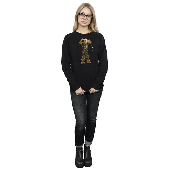 Star Wars Dames/Dames Chewbacca Kerstverlichting Sweatshirt (Zwart) - Image 4