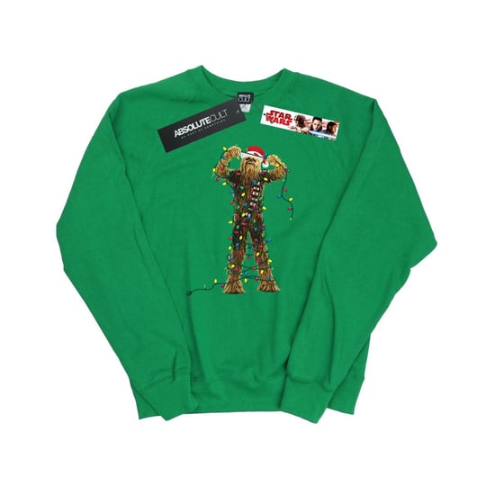 Star Wars Dames/Dames Chewbacca Kerstverlichting Sweatshirt (Iers Groen) - Image 1