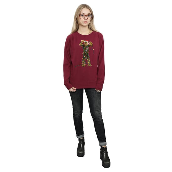 Star Wars Dames/Dames Chewbacca Kerstverlichting Sweatshirt (Bourgondië) - Image 4