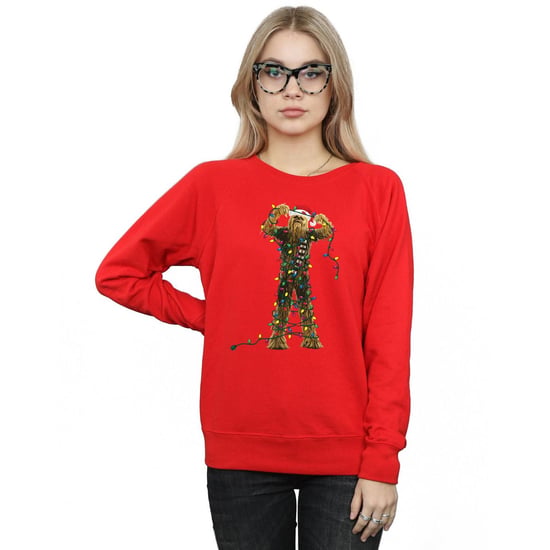 Star Wars Dames/Dames Chewbacca Kerstverlichting Sweatshirt (Rood) - Image 2