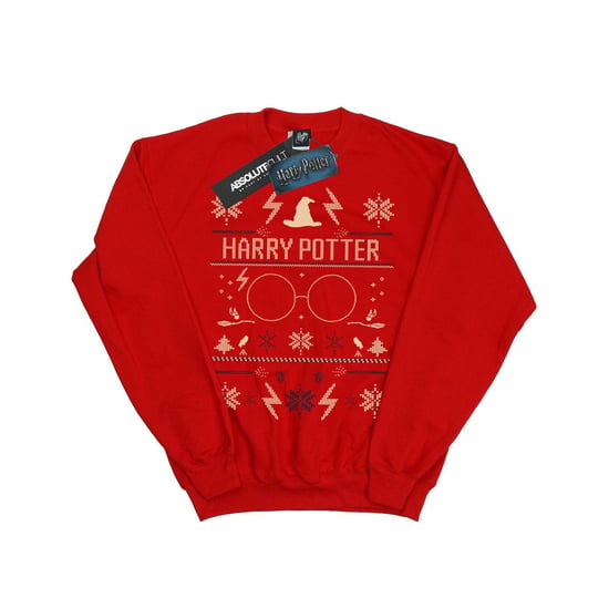 Harry Potter Sweatshirt met kerstpatroon voor jongens (Rood) - Image 1