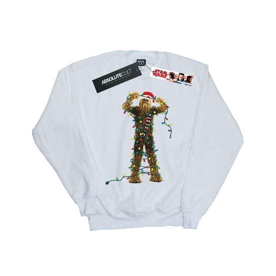 Star Wars Jongens Chewbacca Kerstverlichting Sweatshirt (Wit) - Image 1