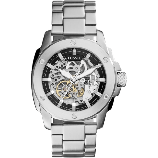 Fossil ME3081 Heren Automatisch Skeleton Horloge, 50mm Zilver RVS - Image 1