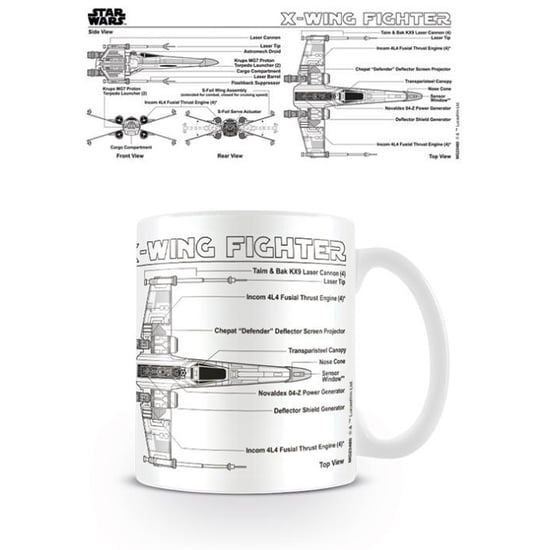 Star Wars X-Wing Gevechtersschets Mok (Wit/zwart) - Image 3