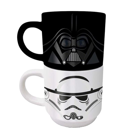 Star Wars Empire Helmets Stapelbare Mokken Set (Set van 2) (Zwart/Wit) - Image 1