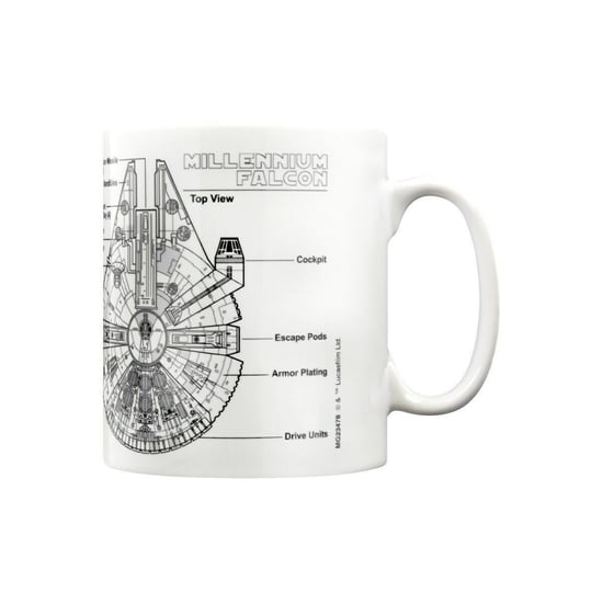 Star Wars Millennium Valk Schets Mok (Wit/zwart) - Image 2
