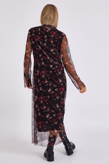 Print Mesh Midi Jurk - Image 4