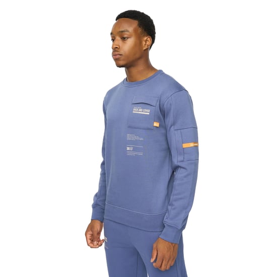 Duck and Cover Heren Applewood Sweatshirt (Denim Blauw) - Image 3