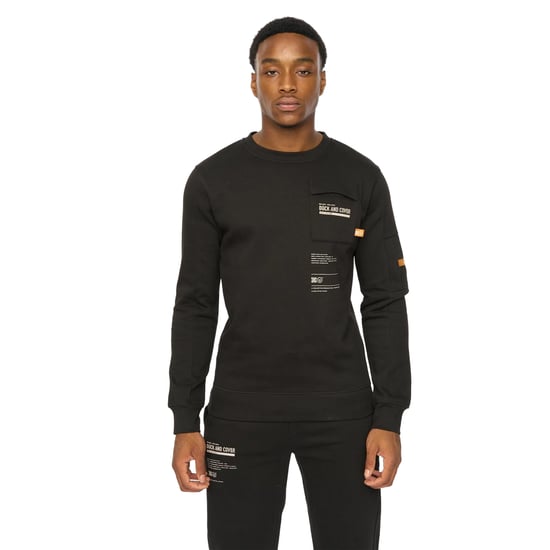 Duck and Cover Heren Applewood Sweatshirt (Zwart) - Image 1