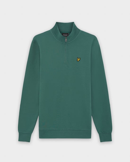 Kwart Rits Sweatshirt in Donkergroen - Image 1