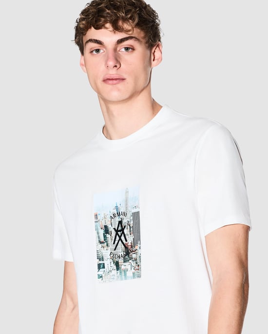 Grafisch Print T-Shirt in Wit - Image 3
