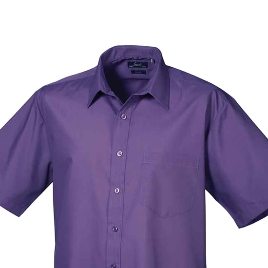 Premier Herenshirt met korte mouwen Popeline (Paars) - Image 2