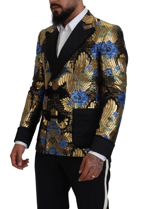 Bloemenbrokaat Blazer Dubbelgeknoopt - Image 2