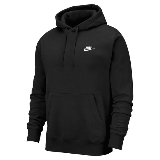 Nike Unisex Volwassen Sportkleding Club Hoodie (Zwart/Wit) - Image 1