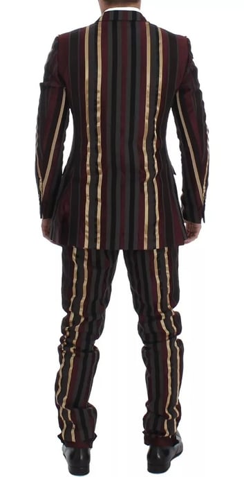 Veelkleurige Gestreepte Suit Dubbeldoorgeknoopte Blazer - Image 3