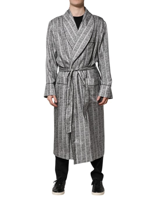 Zijden Robe Met Sjawl Kraag Lange Mouwen - Image 2