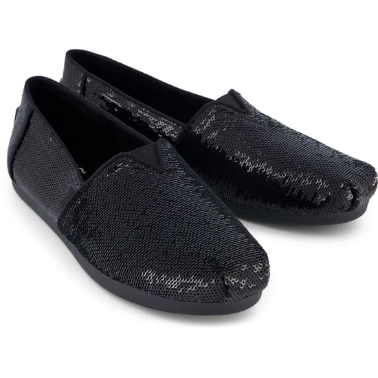 TOMS Alpargata Pailletten Textiel Dames Zwarte Espadrilles - Image 3