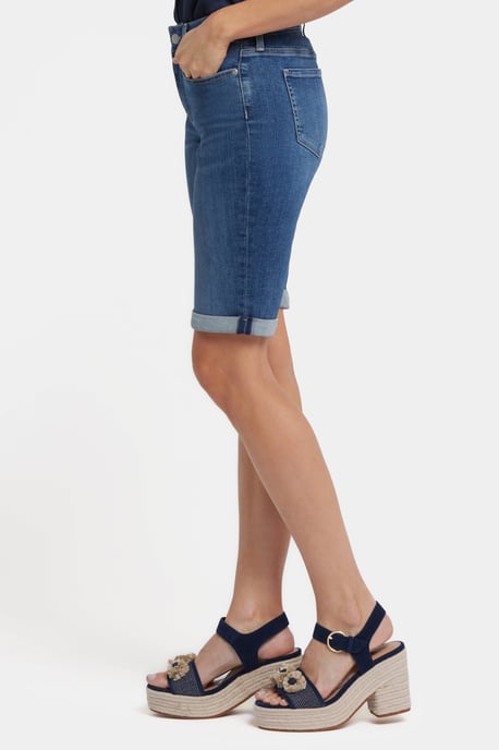 Briella 11 Inch Denim Shorts Met Omgeslagen Boordjes | Valencia Surf - Image 2