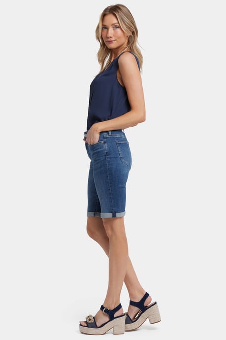 Briella 11 Inch Denim Shorts Met Omgeslagen Boordjes | Valencia Surf - Image 5