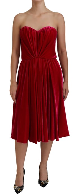 Fluwelen Strapless A-lijn Jurk - Image 1