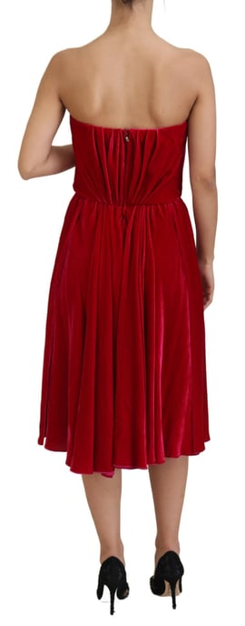 Fluwelen Strapless A-lijn Jurk - Image 2