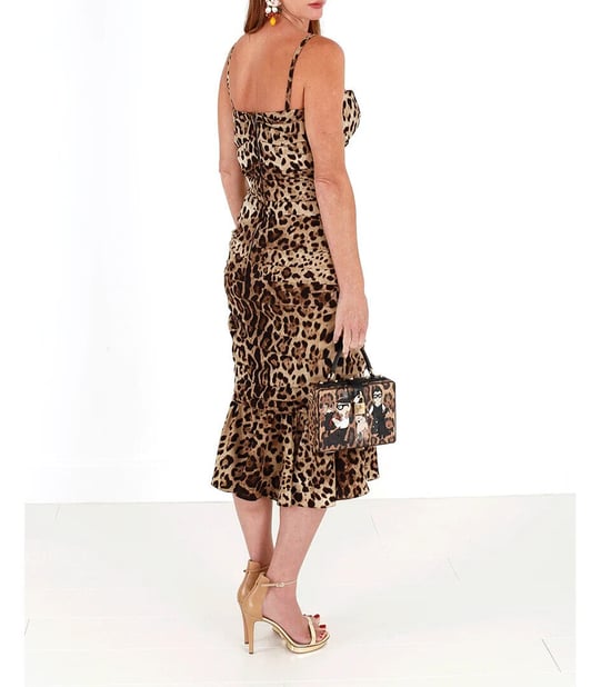 Leopardprint Rimpel Midi-jurk - Image 3