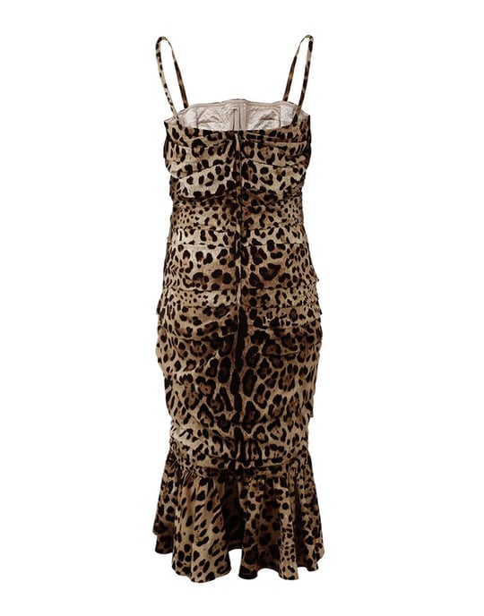 Leopardprint Rimpel Midi-jurk - Image 4