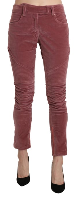 Velvet Skinny Broek met Ritsdetail - Image 1